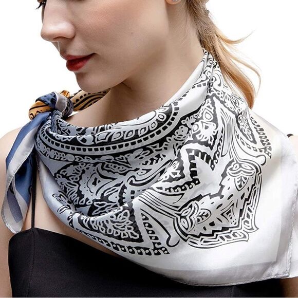 Tri Color Pastel Silky Neck Scarf